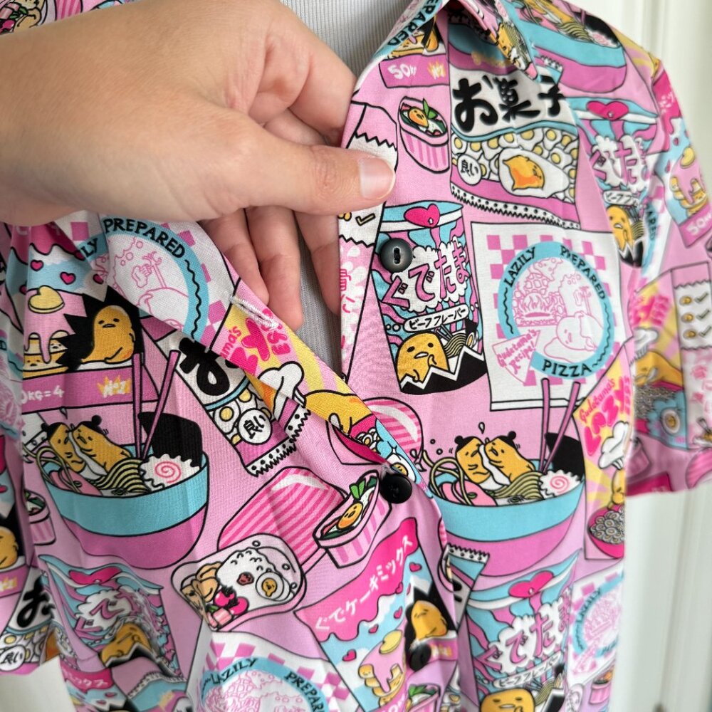 Blackmilk x Sanrio Gudetama Food Short Sleeve Shirt Dress - Picture 10 of 11
